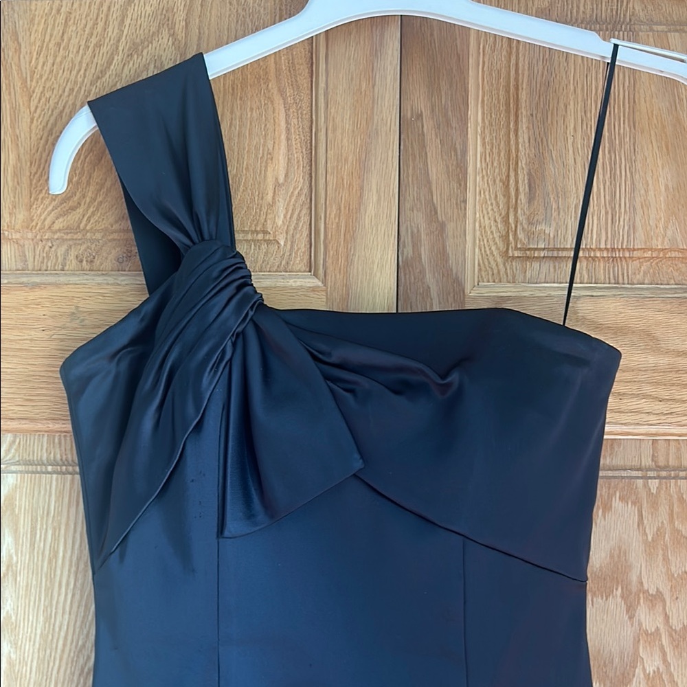 David Meister Black One-Shoulder Cocktail Dress
